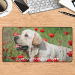 Cute Dog Personalised Simple Pet Photo Desk Mat<br><div class="desc">This desk mat features a customisable photo perfect for showcasing your best friend. The modern and cute design is ideal for dog moms or anyone looking for a fun desk accessory. It's a great addition to any office space and can be personalised to make it truly unique. Invest in this...</div>