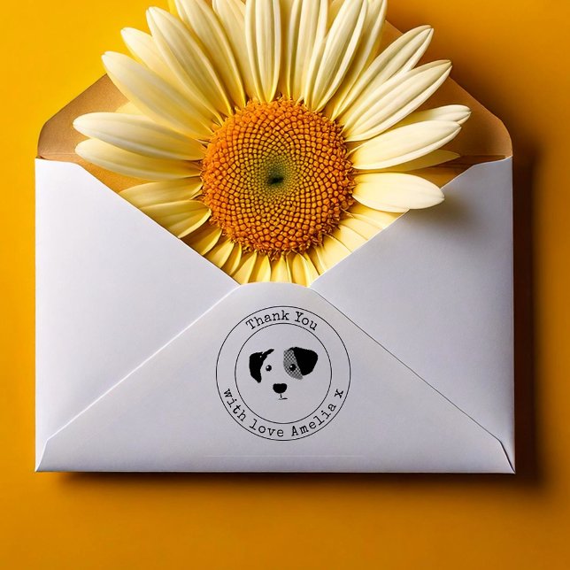 Cute Dog Personalised Thank You self-inking stamp (Creator Uploaded)