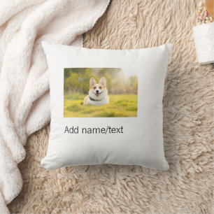 Cute dog pet add name text editable dog mum dad gi cushion