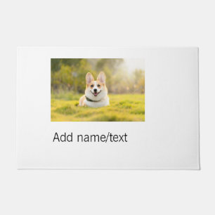 Cute dog pet add name text editable dog mum dad gi doormat