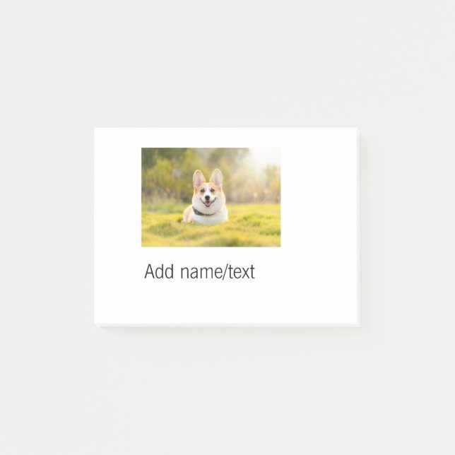 Cute dog pet add name text editable dog mum dad gi post-it notes (Front)