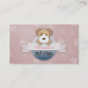 Cute Dog Pet Care Sitting & Grooming Beauty Salon Appointment Card