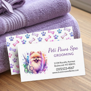 Cute Dog Pet Grooming Service  Business Card