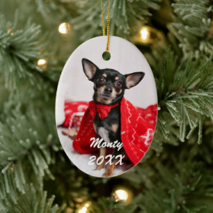 Cute Dog Pet Photo Ceramic Tree Decoration