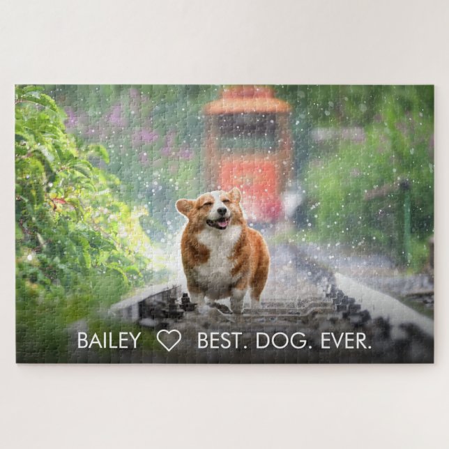 Cute Dog Pet Photo Personalised Custom Pets Puppy Jigsaw Puzzle (Horizontal)