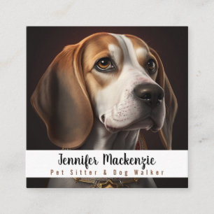 Cute Dog Pet Sitter and Dog Walker Square Business Card