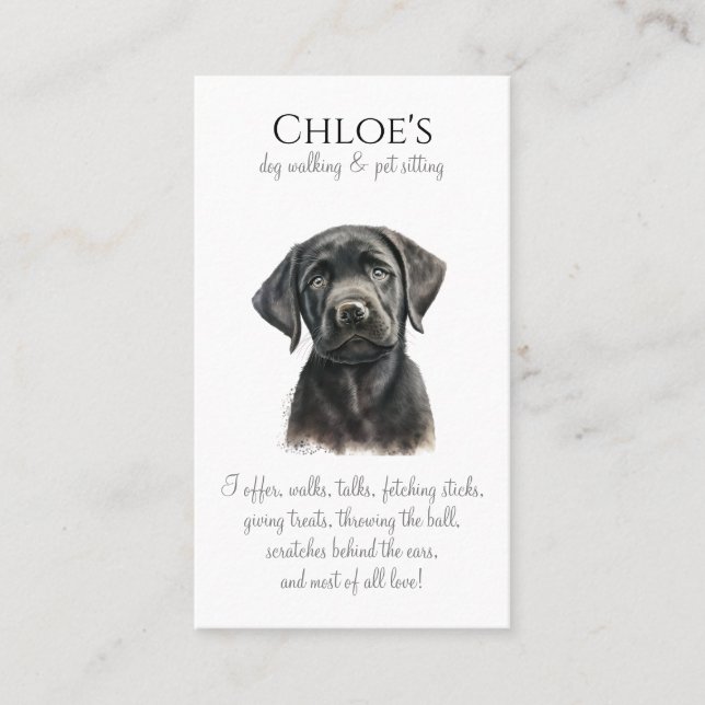 Cute Dog Pet Sitter Dog Walker Business Business Card (Front)