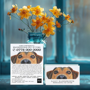 Cute Dog, Pet Sitting Service Advertising Flyer