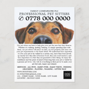 Cute Dog, Pet Sitting Service Advertising Flyer