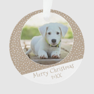 Cute Dog Pet Star Pattern Photo Christmas Keepsake Ornament