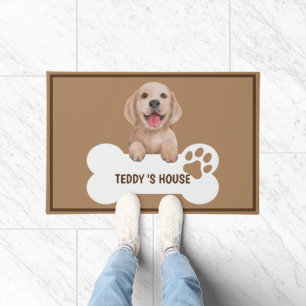 Cute Dog Pet Welcome Home party DIY name Doormat