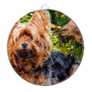 Cute Dog Pet Yorkie Peace Love Destiny Fun Art Dartboard