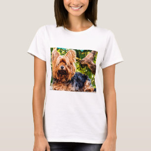 Cute Dog Pet Yorkie Peace Love Destiny Fun Art T-Shirt