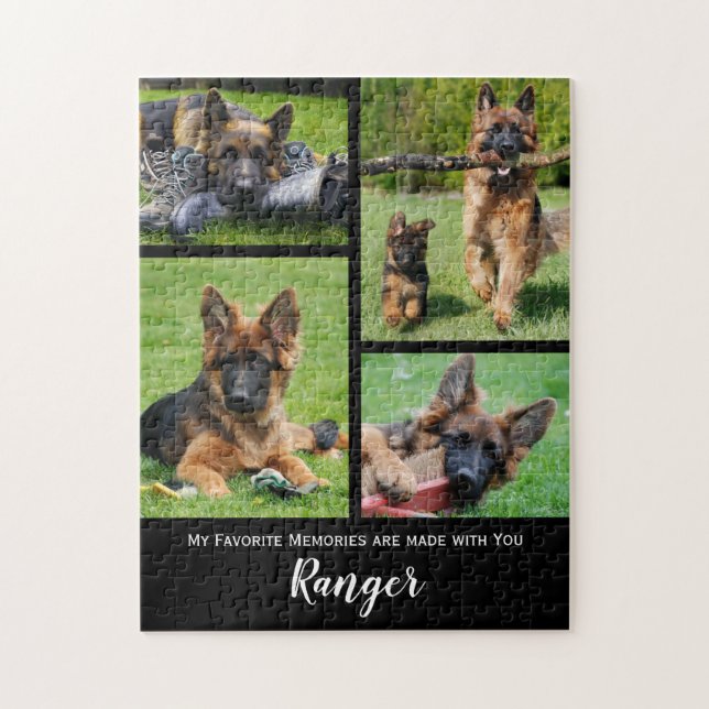 Cute Dog Photo Collage - Personalised Pet Photo Jigsaw Puzzle (Vertical)