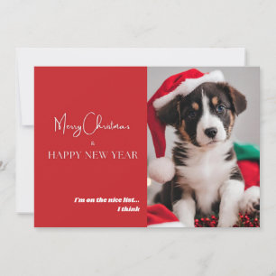 Cute Dog Photo Holiday Card