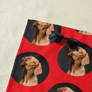 Cute Dog Photo Modern Beach Towel