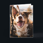 Cute Dog Photo Modern Christmas Holiday Card<br><div class="desc">Modern photo Christmas card featuring a simple and minimal design with the cute greeting "Furry and Bright" in an elegant script over a picture of your pet dog.  The inside has a photo collage with three vertical photos along with your personalised message in black and white.</div>