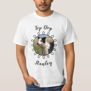 Cute dog photo with decorated frame and your text T-Shirt