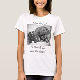 cute dog picture with I love my dog  T-Shirt