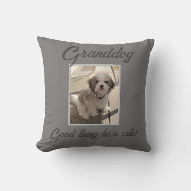 Cute dog pillow for grandparents (Front)
