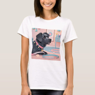 Cute dog pink blue bling dog mum T-Shirt