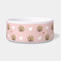 Cute Dog Pink Dog Bowl