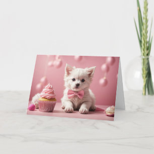 Cute Dog Pink Funny Humour Congratulations Card