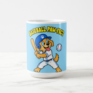 Cute Dog Playing Baseball Paw fect Funny Sports Pu Coffee Mug