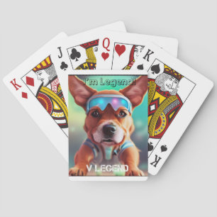Cute dog playing card