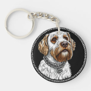 Cute dog portrait key ring