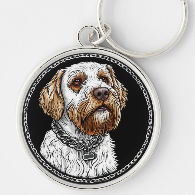 Cute dog portrait key ring (Front)