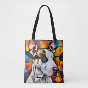 Cute dog portrait tote bag