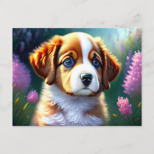 cute dog postcard