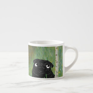 Cute Dog Pug Gustav Klimt Forest Espresso Cup