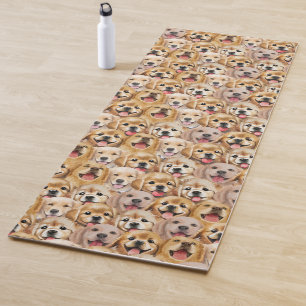 Cute Dog Puppy dogs paw pet Seamless Pattern Yoga Mat