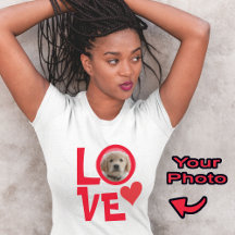Cute Dog Puppy Love Personalised Photo  T-Shirt