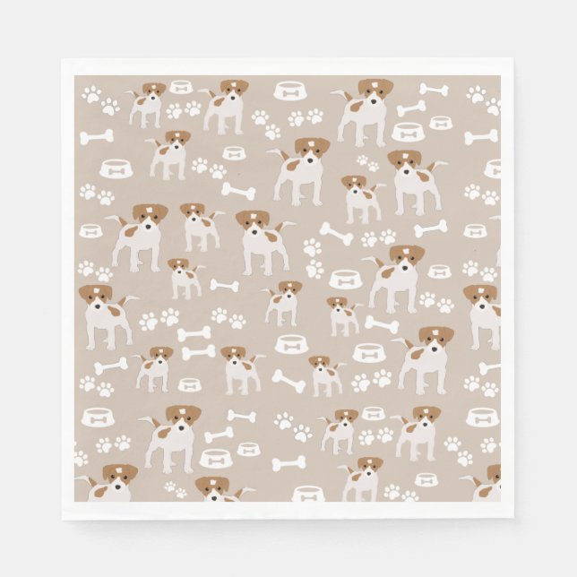 Cute Dog Puppy Paw Prints Pattern Napkin (Front)