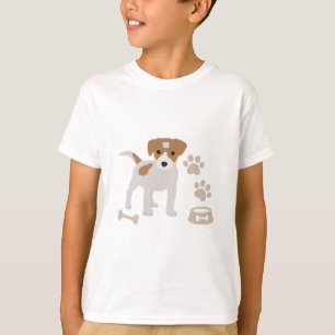 Cute Dog Puppy Paw Prints Pattern  T-Shirt
