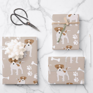 Cute Dog Puppy Paw Prints Pattern  Wrapping Paper Sheet