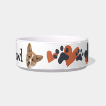 Cute Dog Puppy Personlized Photo Name Bowl