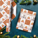 Cute Dog Puppy Pet Typography Christmas Tree Photo Wrapping Paper<br><div class="desc">Cute Cat Pet Typography Christmas Tree Photo Wrapping Paper. Orange and white background with snowflakes and a simple Christmas tree. White Merry, Happy, Jolly typography. The design has a custom photo of a dog puppy - insert your favourite dog or any other pet photo into the template and make your...</div>