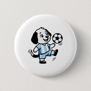 Cute Dog Puppy Playing Soccer Footll Dogs Puppies 6 Cm Round Badge