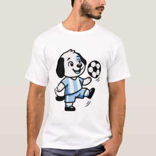 Cute Dog Puppy Playing Soccer Footll Dogs Puppies T-Shirt