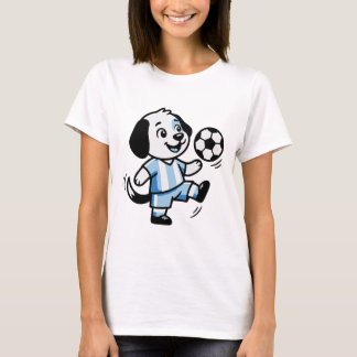 Cute Dog Puppy Playing Soccer Footll Dogs Puppies  T-Shirt