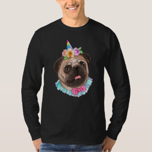 Cute Dog Rainbow Unicorn Pugicorn Puglie Pug Dog T-Shirt