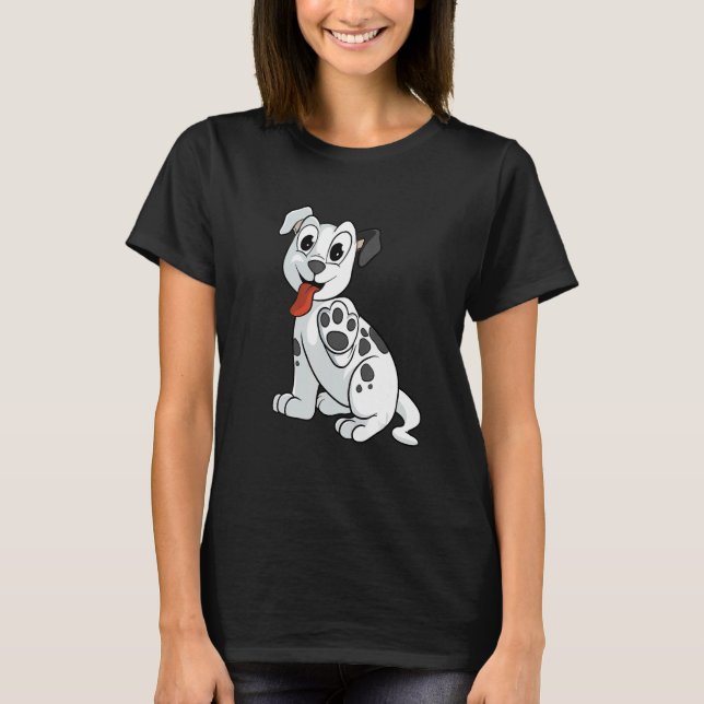 Cute Dog raises Paw T-Shirt (Front)
