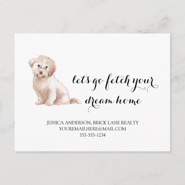 Cute Dog Real Estate Buying Marketing   Postcard (Front)