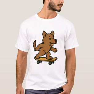 Cute Dog riding Skateboard T-Shirt