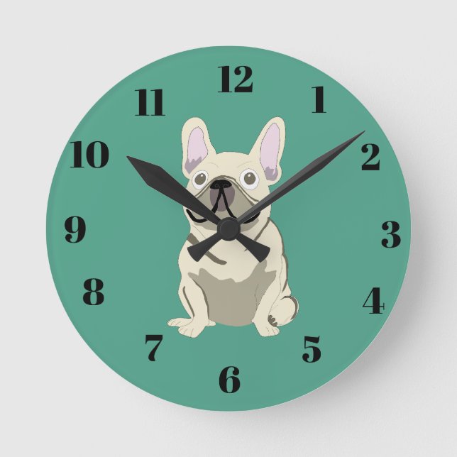 Cute dog round clock (Front)