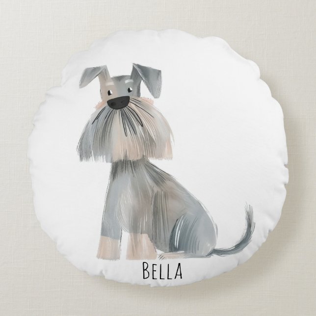 Cute Dog   Round Cushion (Front)